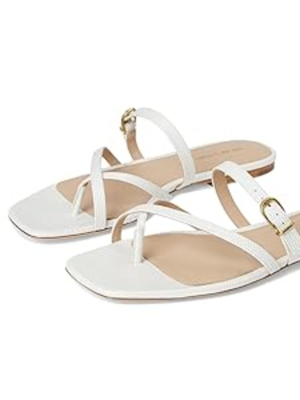 Veronica Beard White Leather Marthe Slide Sandal